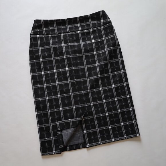 BANANA REPUBLIC Size 0 XS Black Yellow Skirt Blouse Set Career Pencil Office - Picture 9 of 11